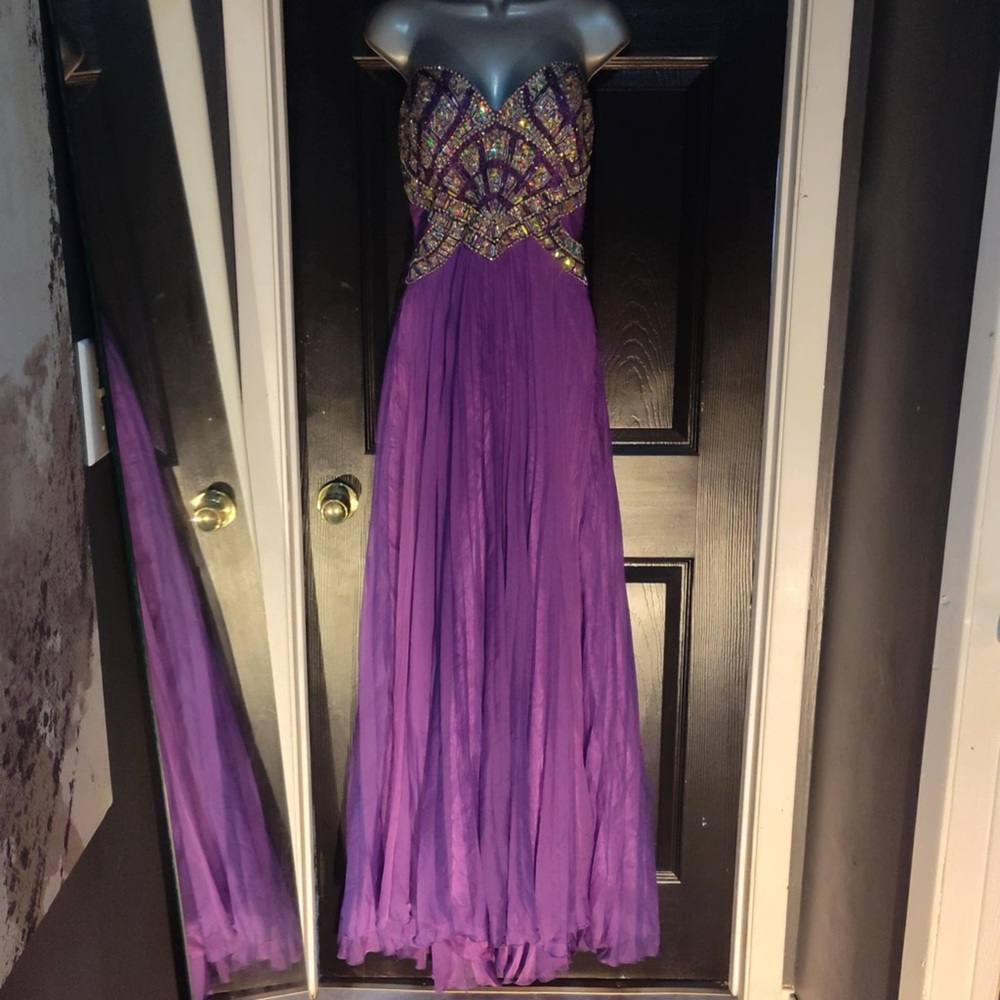 Tony Bowls Purple Evening Gown